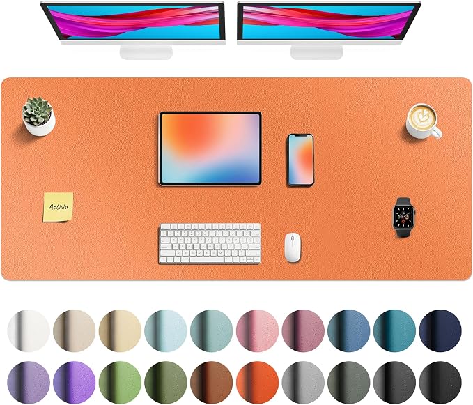 Aothia Faux Leather Desk Mat by AothiaSimpleNaturalUnique
