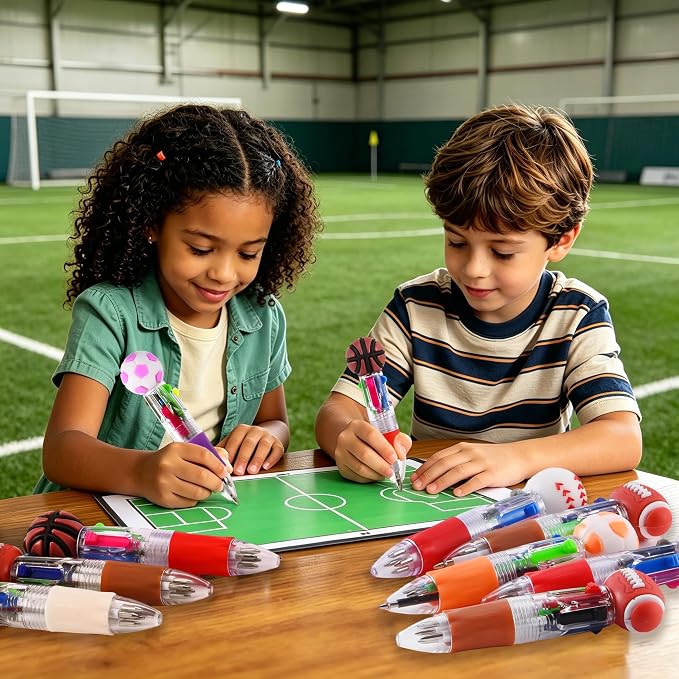 24Pcs Sports Mini Multicolor Pens in One 4-in-1, Cute Pens Bulk - Image 6