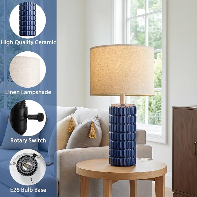 23" Modern Ceramic Table Lamps Set of 2 - Image 5