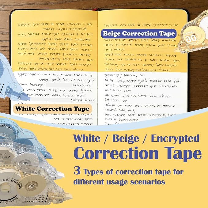 CHANGLi White Correction Tape, Secure Correction Tapes, 90° Rotating Tip - Image 2