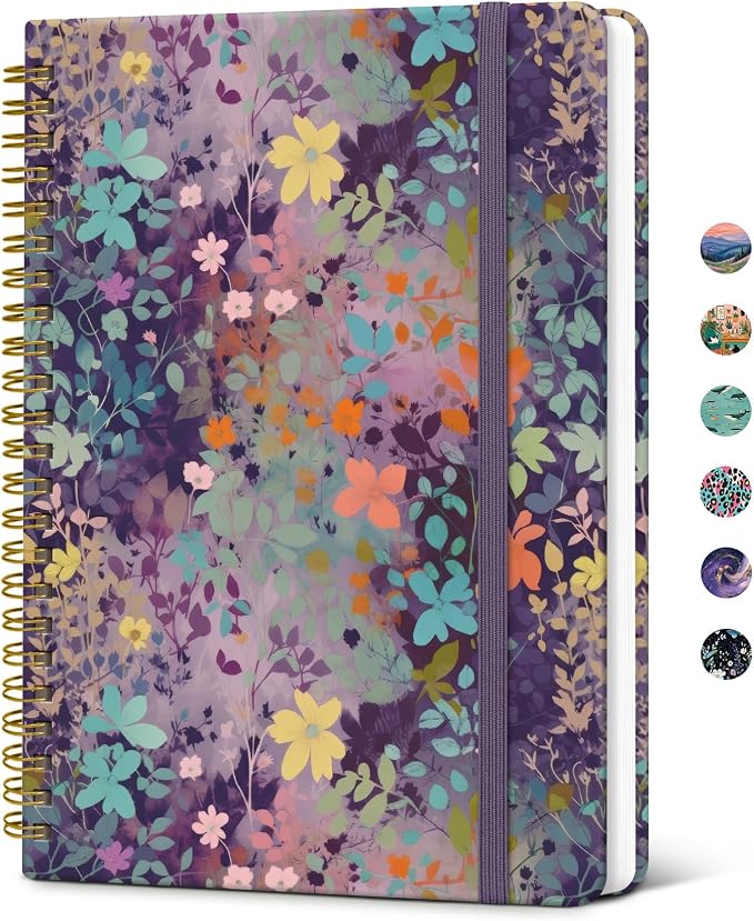 Taja Spiral Lined Journal for Women, Notebook for Work by Taja