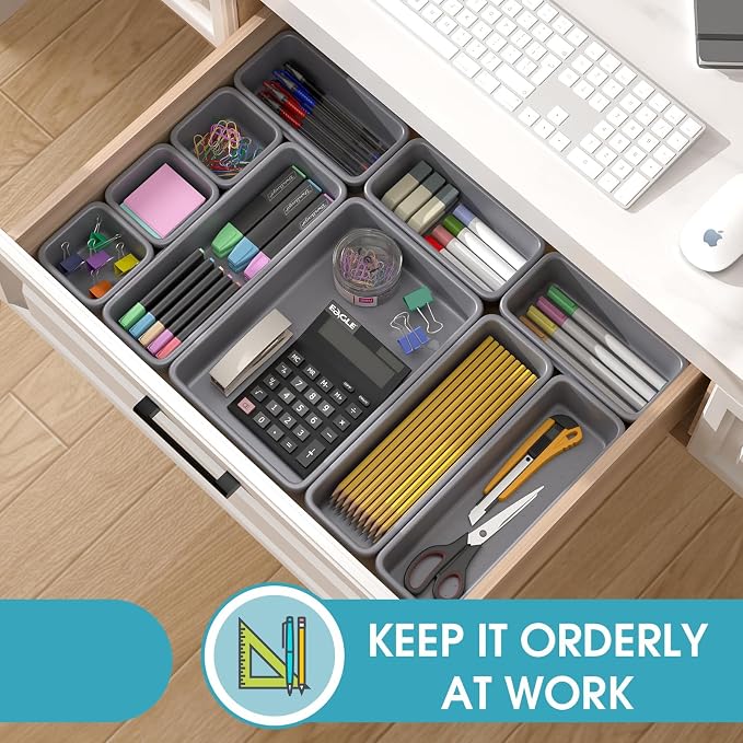 33 PCS Drawer Organizer Set, 4 Size Makeup Drawer Divider Organizer - Image 4