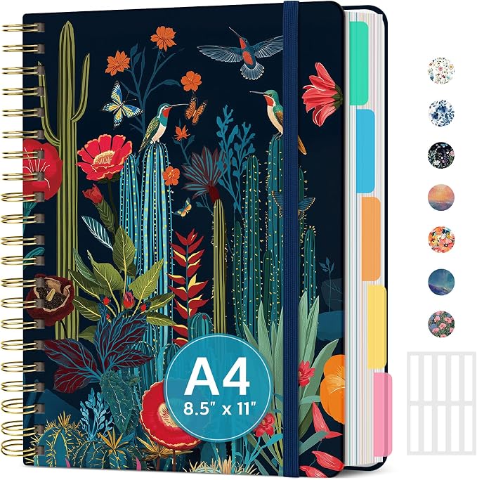 Large Spiral Lined Notebooks for Work by Taja