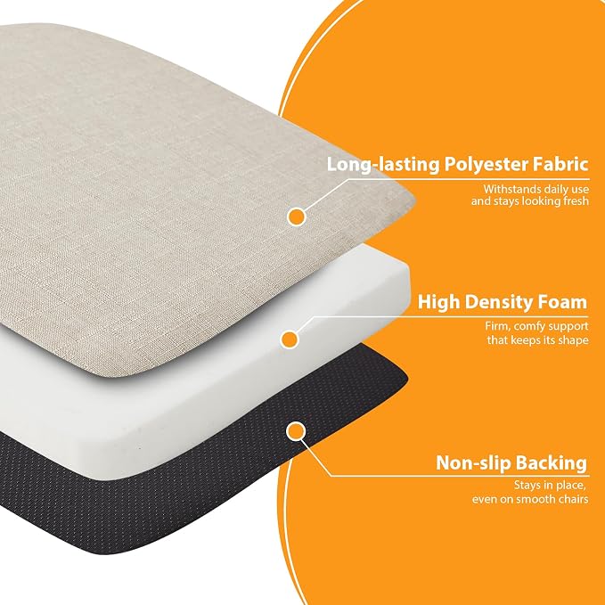 Ruqmuis Chair Cushions for Dining Chairs, D-Shaped Chair Pads - Image 5