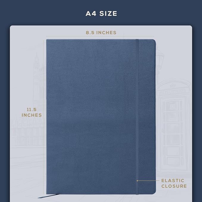 BEECHMORE BOOKS Large Lined Journal Notebook, 8.5" x 11.5" Hardcover Vegan - Image 4