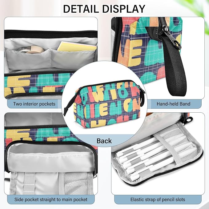 Bolaz Big Capacity Pencil Pen Case Pouch Bag School College Office Organizer - Image 4