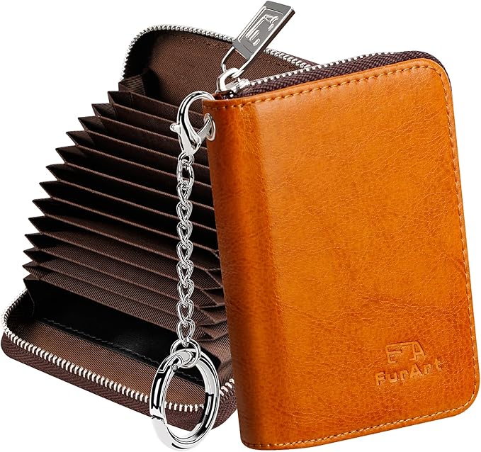 FurArt Zipper Wallet Women, RFID Blocking Credit Card Wallet, Business Card by FurArt