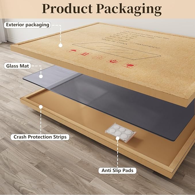 Tempered Glass Office Chair Mat, Scratch Resistant, Rounded Corners & Polished - Image 9