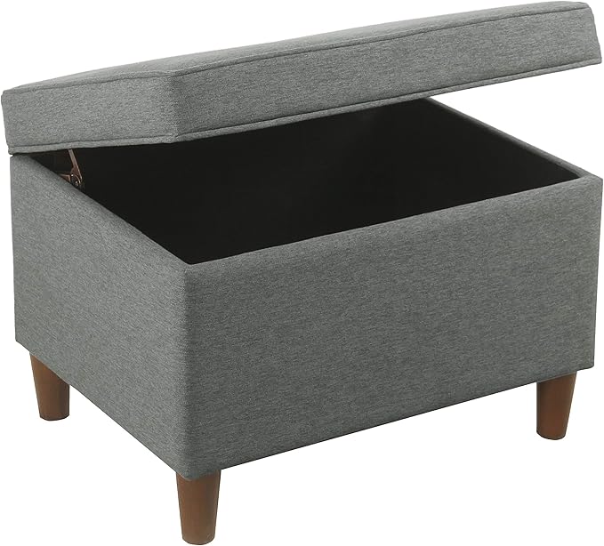 Home Decor | Dinah Collection Modern Storage Ottoman | Ottoman with Storage for Living Room & Bedroom (Grey)-DeskLoop Office