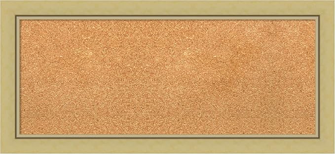 Amanti Art Natural Cork Board for Wall, 15x33 Vision Board with Gold Frame, Medium Corkboard Office Decor for Home Organization, Casual Corkboard Pinboard to display items for home organization-DeskLoop Office