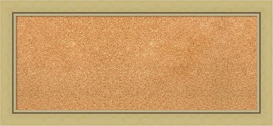 Amanti Art Natural Cork Board for Wall, 15x33 Vision Board with Gold Frame, Medium Corkboard Office Decor for Home Organization, Casual Corkboard Pinboard to display items for home organization-DeskLoop Office