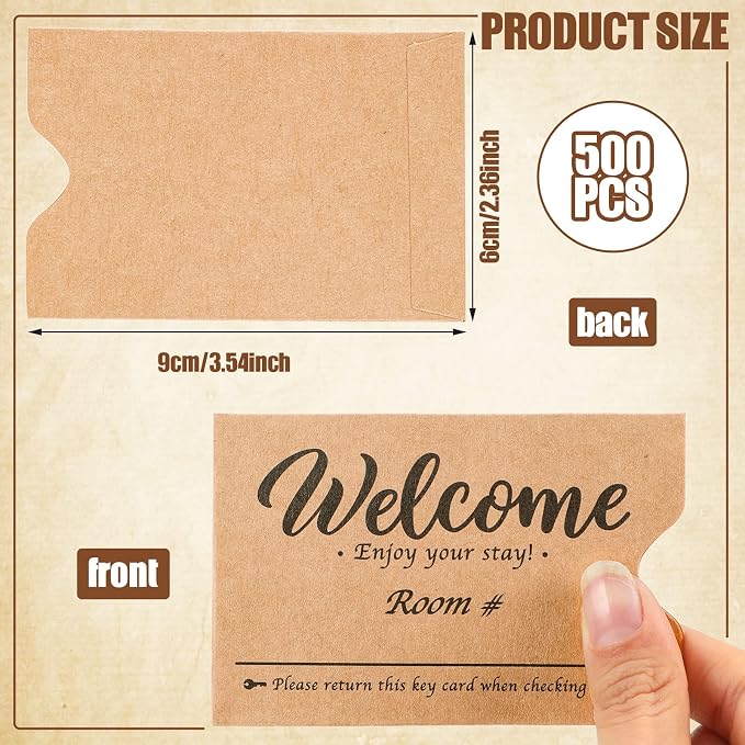 Sabary 500 Pcs Hotel Key Card 2.36 x 3.54 Inch Envelope Credit Card Protectors - Image 2