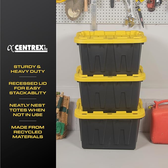 CX BLACK & YELLOW 12-Gallon Heavy Duty Storage Bins - Image 2
