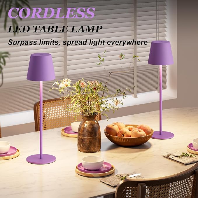 Kakanuo Cordless Table Lamp Rechargeable Purple - Image 4