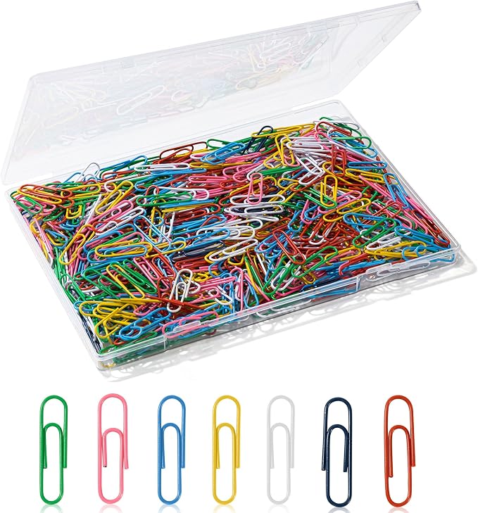 Paper Clips, Daily DIY, 1-2/7" Colored Heavy Duty Ideal by Bflaae