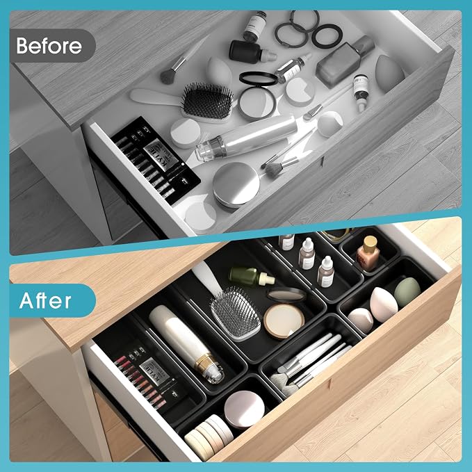 StoreHappily 10 PCS Drawer Organizer Set, 4 Size Makeup Drawer Divider Organizer - Image 4