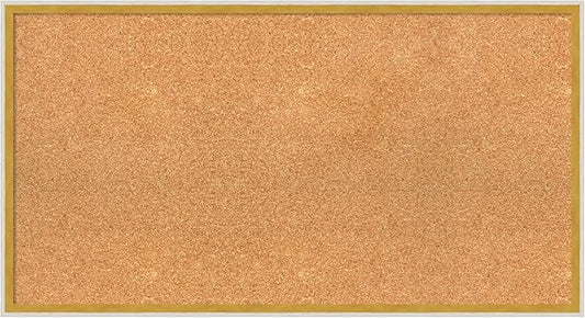 Amanti Art Natural Cork Board for Wall, 19x35 Vision Board with White Frame, Large Corkboard Office Decor for Home Organization, Modern Corkboard Pinboard to Display Items for Home Organization in-DeskLoop Office