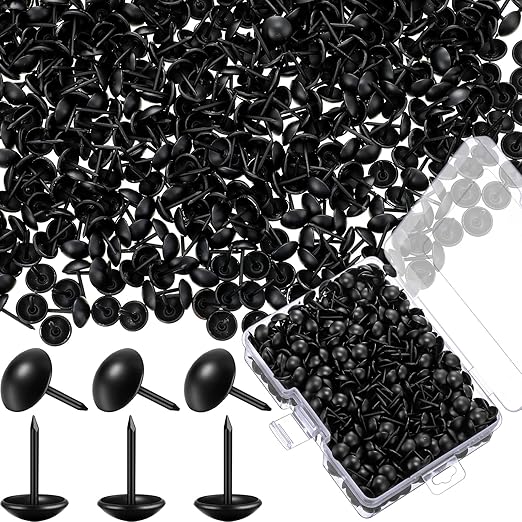 Outus 500 Pcs Black Upholstery Tacks 7/16 Inch Decorative Furniture Tacks Thumb by Outus