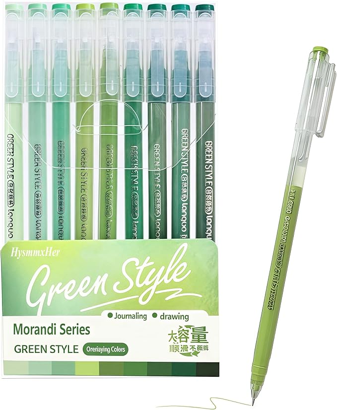 9 Colored Gel Pens Set, 0.6mm Fine Point by HysmmxHer
