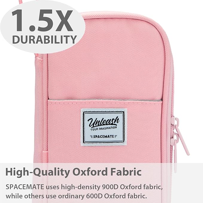 Pencil Case Pouch Box Bag School Supplies Girls Boys Kids, Cute Preppy Stuff Large Big Capacity Aesthetic Pen Organizer, Back to College Stationary, Pink, Classic Stlye, 1800ml-DeskLoop Office