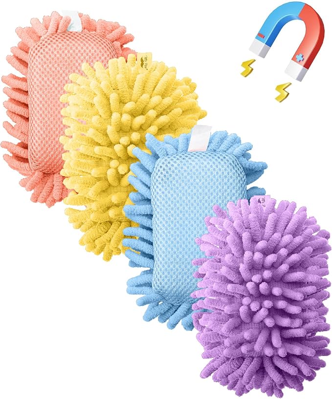Mr. Pen- Magnetic Microfiber Shag Whiteboard Erasers, 4 Pack | Dual Surface by MrPen