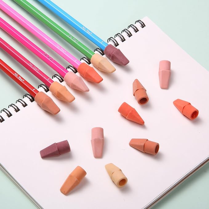 Mr. Pen- Pencil Top Erasers, 120 Pack, 6 Different Sunset Orange Colors | - Image 6