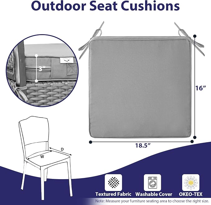 IPYNBAP Outdoor Chair Cushions Set of 4 -Waterproof Outdoor Seat Cushions - Image 6