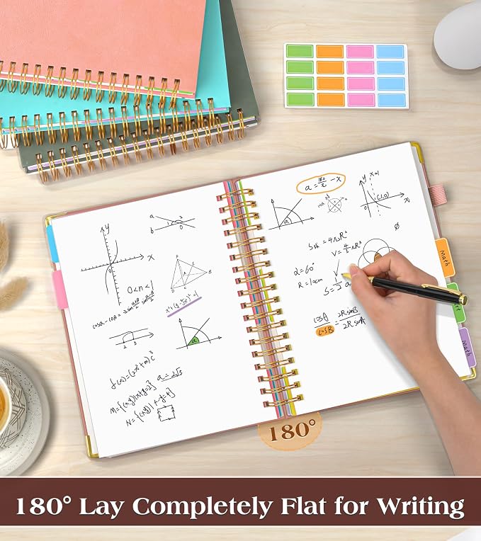 5 Subject Blank Notebook with Removable Dividers Tabs, 300 Pages Hardcover - Image 6