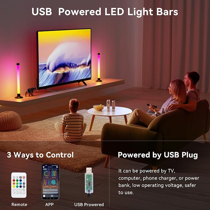NBBUFF Led Light Bar with Music SynC Color Changing, Led Bar with App & Remote - Image 2