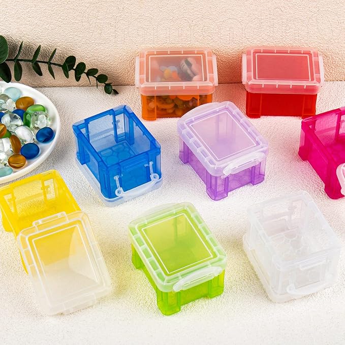 Framendino, 8 Pack Translucent Small Plastic Boxes Mini Desktop Storage Box - Image 8
