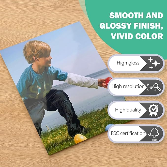 Glossy Photo Paper 3.5x5, 4x6, 5x7, Photo Printer Paper for Inkjet, 75 Variety Pack, Assorted Sizes, 52lb/200gsm-DeskLoop Office