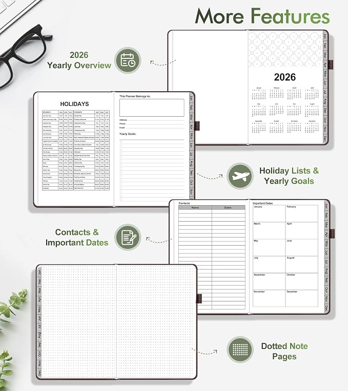 2026 Weekly & Monthly Planner, 12 Months Hardcover Planner from January 2026 - Image 6