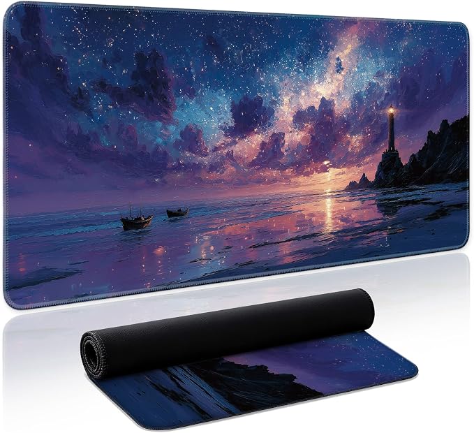 Aesthetic Desk Mat, Cute Luminous Rise Desk Pad Protector by Zotia