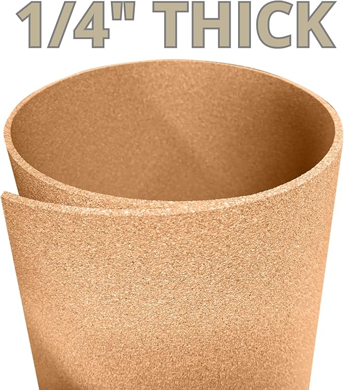 Manton Cork Premium Cork Roll - 4' x 6' x 1/4", 100% Natural Facing Grade Material for Bulletin Boards, Decorative Photo and Message Push Pin Displays - Perfect for Home, School, and Office-DeskLoop Office