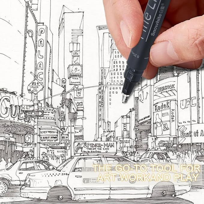 EYEYE Micro Fineliner Pens, Black Drawing Art Pens,12 Archival Pen Waterproof Ink Set Artist Supplies Archival Inking Markers Sketch Outline Pen, Precision Drawing and Sketching Kit-DeskLoop Office