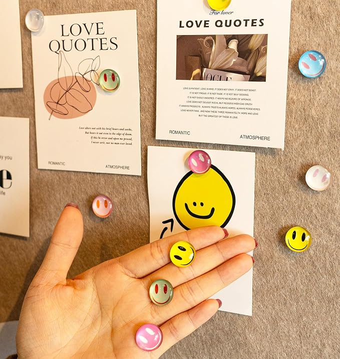24Pcs Smiley Face Decorative Push Pins, Cute Thumb Tacks, Boarders - Image 6