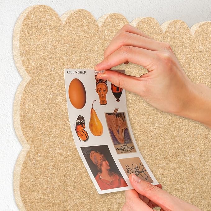 Lightomorrow Scalloped Bulletin Board, 24 x 18 Inches Felt Pin Board - Image 4