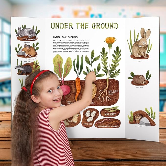 4 Pack 36" x 48" Trifold Poster Board for Presentation, White Corrugated Cardboard Large Tri Fold Poster Board for Science Fair, Office & School Projects, Photo Displays, Exhibitions Event-DeskLoop Office