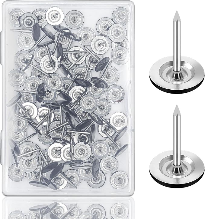 100 Pcs Metal Flat Head Thumb Tacks by Keepsweat