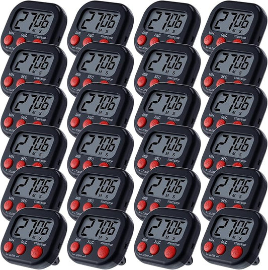 Leumoi 24 Pcs Digital Kitchen Timers Magnetic Back Timers Bulk Large Screen by Leumoi