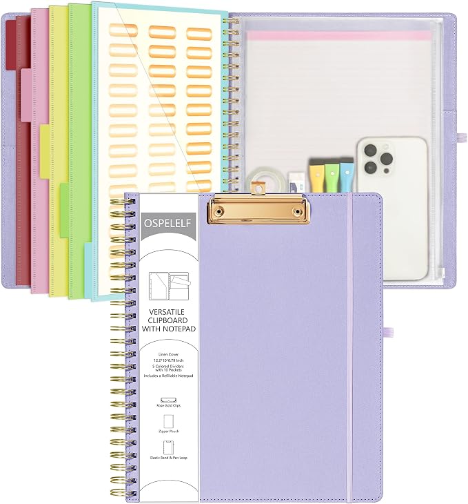 Ospelelf Foldable Spiral Clipboard Folio by OspelelfOfficeSupplies