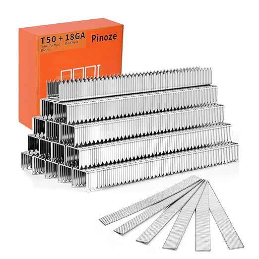 PINOZE Heavy Duty T50 Staples & 18GA Brad Nails Combo Kit, 3120-Count, 3/8" by Unknown