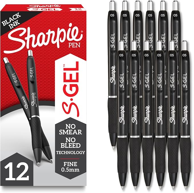 Sharpie S-Gel Pens, Fine Point, Journaling, Note-Taking, College Supplies by Unknown