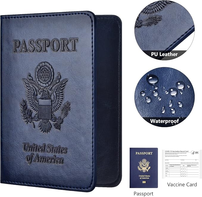 Eoehro Passport Holder for Travel Essentials-2Pack, Passport Wallet Cover Case - Image 3
