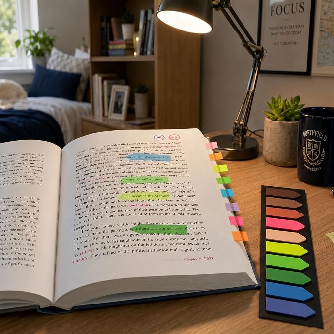 Ericter Arrow Sticky Tabs 1200 PCS, Book Annotation Tabs Writable, Translucent - Image 8