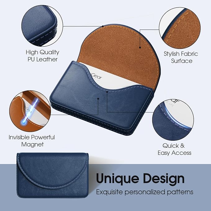 MaxGear Business Card Holder Case, PU Leather Business Card Case, Portable - Image 5