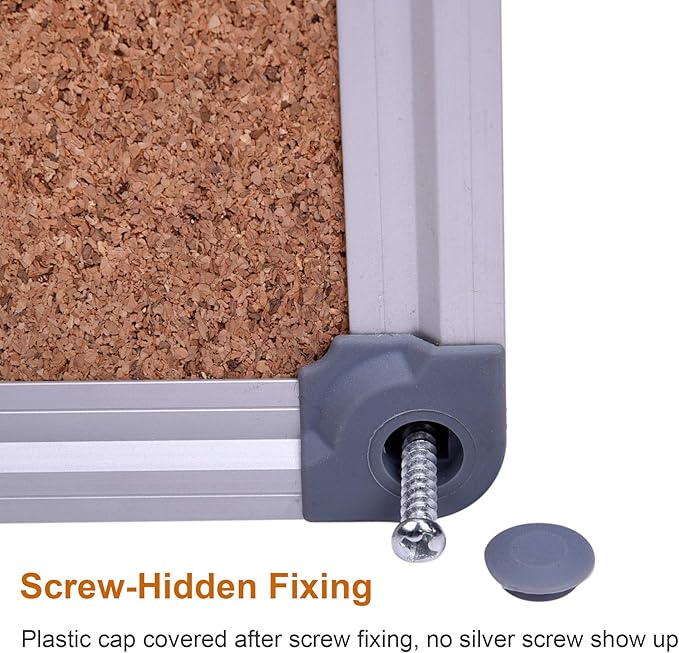 Cork Board, 2 Pack 48" x 36" Bulletin Notice Board Message Memo Pin Board, Silver Aluminum Frame-DeskLoop Office