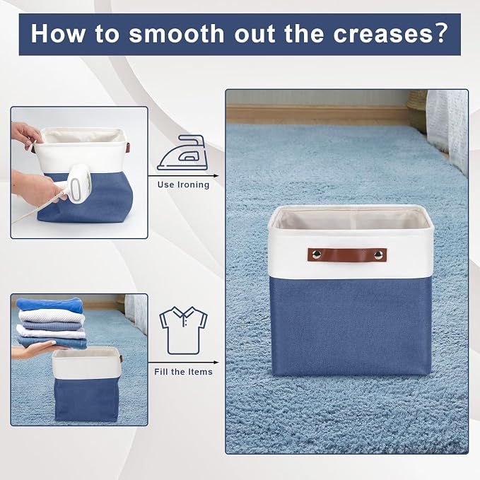 Bagnizer Collapsible Fabric Storage Cubes 11x11 Cube Storage Bins, 4 Pack - Image 2