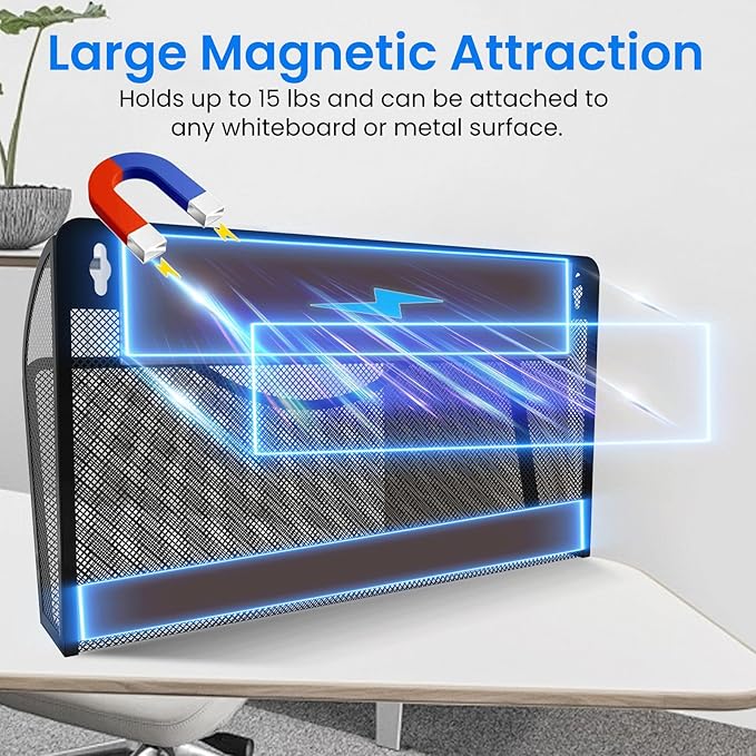 KZWKRG Magnetic File Holder, Magnetic File Folder Holder, No Drilling - Image 2