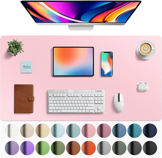 Aothia Faux Leather Desk Mat by AothiaSimpleNaturalUnique